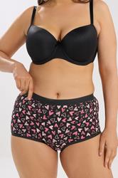 YOURSET 5 PACK Plus Size Black Heart Print Shorts | Yours Clothing 2
