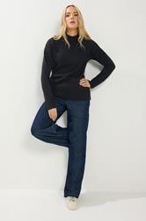 LTS Tall Women's Black High Neck Jumper | Long Tall Sally 1