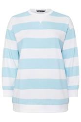 YOURS Curve Blue & White Stripe Sweatshirt