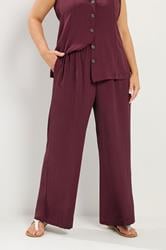 YOURS Plus Size Purple Washed Twill Trousers | Yours Clothing 3