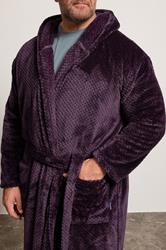 BadRhino Big & Tall Purple Textured Dressing Gown | BadRhino 2