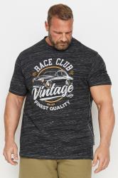 KAM Big & Tall Black 'Race Club' Slogan Short Sleeve T-Shirt | BadRhino 1