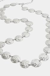 Silver Hammered Disk Belt | Yours Clothing 2