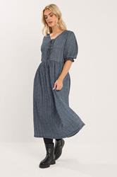 YOURS Plus Size Black Gingham Bow Tie Front Maxi Dress | Yours Clothing 3