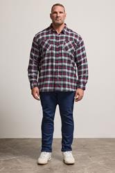 BadRhino Big & Tall Red Check Print Long Sleeve Flannel Shirt | BadRhino 1