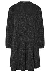 YOURS Plus Size Black Metallic Pleated Mini Dress | Yours Clothing 5