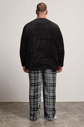 BadRhino Big & Tall Black Check Fleece Lounge Set | BadRhino 1