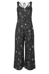 LIMITED COLLECTION Plus Size Black Summer Print Jumpsuit | Yours Clothing 1