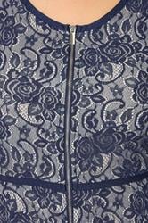 YOURS LONDON Plus Size Blue Zip Front Lace Skater Dress | Yours Clothing 5