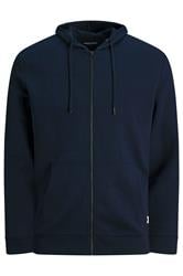 JACK & JONES Big & Tall Navy Zip Through Hoodie