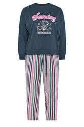 YOURS Plus Size Teal Green 'Sunday Brunch Club' Sweatshirt Lounge Set | Yours Clothing 5