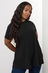 Plus Size Black Ribbed Swing Top | Yours Clothing 3