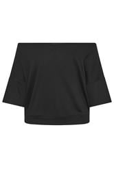YOURS Curve Black Off Shoulder Sweatshirt