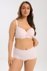 YOURS Plus Size Pink Soft Touch Ribbed Underwired Bra | Yours Clothing 1