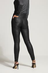 LTS Tall Black Faux Leather Skinny Jeans | Long Tall Sally 2