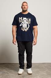 JACK & JONES Big & Tall Sky-Captain Blue Casino Graphic T-Shirt | BadRhino 1