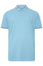 BadRhino Big & Tall Pale Blue Tipped Polo Shirt