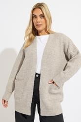 YOURS Plus Size Natural Brown Soft Touch Knitted Cardigan | Yours Clothing 3