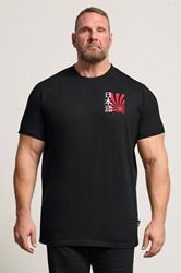 BadRhino Big & Tall Black Extra Long Japanese Sun Graphic T-Shirt | BadRhino 3