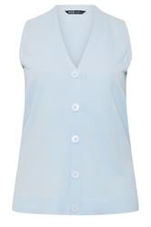 YOURS Curve Blue Knitted Waistcoat