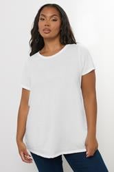 Plus Size White Essential T-Shirt | Yours Clothing 3