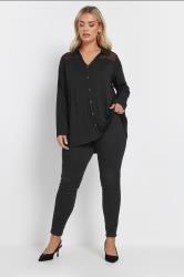 YOURS Plus Size Black Mesh Panel Shirt | Yours Clothing 2