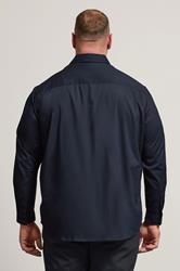 BadRhino Big & Tall Navy Blue Stretch Long Sleeve Shirt | BadRhino 2