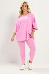 YOURS Plus Size Pink Oversized Boxy T-Shirt | Yours Clothing 2