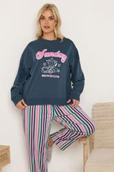 YOURS Plus Size Teal Green 'Sunday Brunch Club' Sweatshirt Lounge Set | Yours Clothing 1