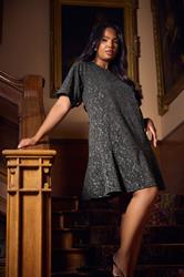 YOURS Plus Size Grey Jacquard T-Shirt Dress | Yours Clothing 1