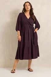 EVANS Plus Size Red Berry Floral Wrap Dress | Evans 3