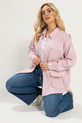 YOURS Plus Size Light Pink Carpenter Jacket | Yours Clothing 3