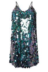 YOURS LONDON Curve Teal Blue Sequin Slip Dress