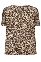YOURS Plus Size Brown Leopard Crochet Tie Front Top | Yours Clothing 6