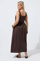 LIMITED COLLECTION Plus Size Chocolate Brown Maxi Dress | Yours Clothing 2