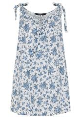 YOURS Curve White Polka Dot Floral Strappy Vest Top