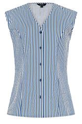 LTS Tall Women's Blue Striped Cotton Waistcoat | Long Tall Sally 6