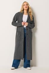 LTS Tall Grey Button Knitted Coatigan | Long Tall Sally 3