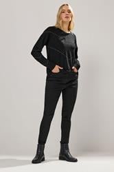 LTS Tall Black Studded Jumper | Long Tall Sally 1