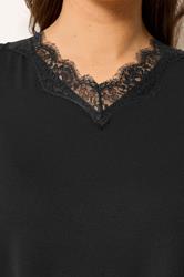 YOURS Plus Size Black Lace Trim Vest Top | Yours Clothing 4