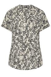 YOURS Curve Ivory White Dalmatian Print Notch Neck Blouse | Yours Clothing 5