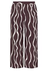 LIMITED COLLECTION Plus Size Brown Wavy Print Wide Leg Trousers | Yours Clothing 5