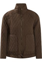 YOURS Plus Size Chocolate Brown Lightweight Quilted Jacket | Yours Clothing 5