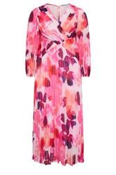 YOURS LONDON Curve Pink Abstract Pleated Dress