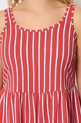 YOURS Plus Size Orange Stripe Textured Playsuit | Yours Clothing 4