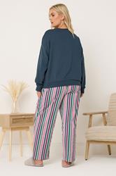 YOURS Plus Size Teal Green 'Sunday Brunch Club' Sweatshirt Lounge Set | Yours Clothing 2