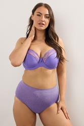 YOURSET 2 PACK Plus Size Black & Purple Floral Underwired Bras | Yours Clothing 4