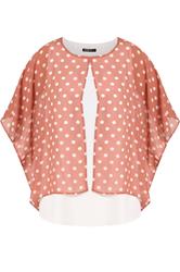 YOURS Plus Size Pink Polka Dot Double Layer Top | Yours Clothing 5