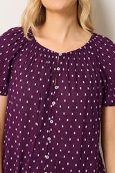 LTS Tall Purple Polka Dot Dobby Top | Long Tall Sally 4