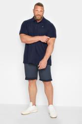 D555 Big & Tall Navy Blue Printed Chino Short | BadRhino 2